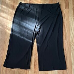 Antthony Wide Leg Pants Womens 3X Black Pull On High Rise Travel Comfy NWT